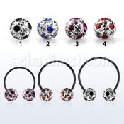 cbmtfa8l barbell circular diametro acero 316l anodizado negro bolas multi cristal 8mm puntos venta