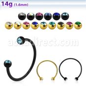cbmtjb4l barbell circular diametro acero 316l anodizado bolas joya 4mm cristal bisel usar como arete distribuidor