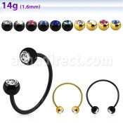 cbmtjb6l barbell circular diametro acero 316l anodizado bolas 6mm joya cristal bisel usar como arete venta
