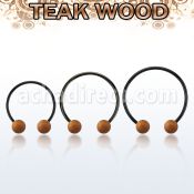 cbmtte8l barbell circular diametro acero 316l anodizado bolas 8mm madera teca usar como arete distribuidor