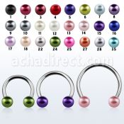 cbpr6l barbell circular diametro acero 316l bolas 6mm falsa perla usar como arete distribuidor mayorista