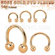 cbttb4 barbel circular acero 316l pvd oro rosa bolas 4mm al por mayor