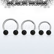 cbwk5 barbell circular organico barra acero 316l bolas cuerno negro 5mm venta