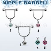 cfrsnp6 barbell pezon estribo acero quirurgico bolas 5mm bola 5mm multi cristal ferido rayas cebra mayorista