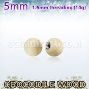 crball5 bola madera cocodrillo 5mm rosca acero quirurgico al por mayor