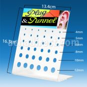 dac46 display acrilico vacio transparente 36 agujeros plugs tornillo flare unico dilataciones tunel 4mm 12mm mayorista