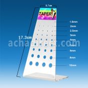 dac71 display acrilico vacio transparente triangular expansores 36 agujeros 1 distribuidor mayorista