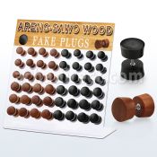 dacb165 display acrilico 48 plugs falsos madera areng sawo barra acero quirurgico 8mm 10mm distribuidor