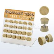 dacb173 display acrilico 24 plugs falsos madera cocodrilo barra acero quirurgico 8mm 10mm distribuidor