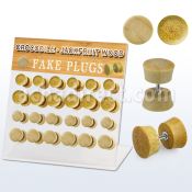 dacb175 display acrilico 24 plugs falsos madera cocodrilo jaca barra acero quirurgico 8mm 10mm distribuidor