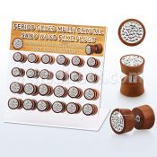 dacb184 display acrilico 24 plugs falsos madera sawo multi cristal ferido lado 8mm 10mm mayorista