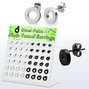 dacb201 display 24 pares dilataciones tunel oreja falsas acero acero quirurgico 316l pvd negro 6mm 8mm distribuidor