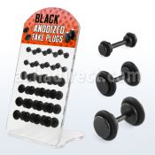 dacb69 pequeno display 24 plugs falsos acero quirurgico anodizado anillo goma 3 5mm mayorista