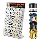 dapg76 display acrilico 88 dilataciones tunel doble flare acero quirurgico pvd negro dorado arco iris tornillo interno 3mm 20mm distribuidor