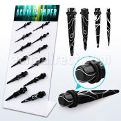 dapg90 display 12 expansores acrilico negro remolino marmol blanco anillos goma dobles 3mm 10mm venta