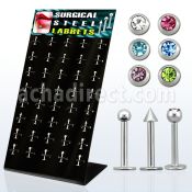 dbjmx2 display 40 labrets acero quirurgico bolas conos bolas joya 2 2.5 3mm 8mm distribuidor