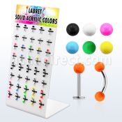 dbjmx9 display 40 bananas ceja labrets acero quirurgico bolas 3mm colores solidos lisos 8mm al por mayor