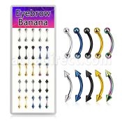 dbnem11 caja 25 bananas ceja acero quirurgico anodizado brillo espejo bolas conos 3mm 8mm distribuidor mayorista