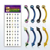 dbnem9 caja 25 bananas ceja acero quirurgico bolas conos 3mm 8mm 10mm distribuidor mayorista