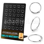 dend1 316l steel endless nose rings display 30