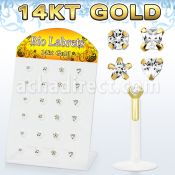 dgbimc display 24 labrets bio flexibles presion oro 14 kts zirconita formas venta