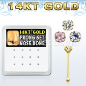 dgnb4 caja 12 piercing nariz hueso oro 14 kts 0 6mm zirconia redondas 1 5mm al por mayor