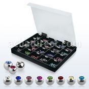 dmbj5 caja display 500 bolas joya bisel 3mm 4mm rosca mayorista