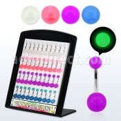 dmbna5 display 40 piercings ombligo acero quirurgico bolas brillan oscuridad 5 8mm 10mm distribuidor mayorista