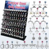 dmcd9 display 60 piercings ombligo acero quirurgico 316l colgantes variados lisos venta