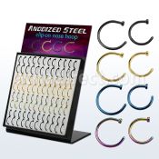 dmcltn96 display 96 piercings nariz falsos clip acero 316l anodizado 1mm diametro 8mm 10mm distribuidor mayorista
