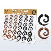 dmxp18 display 36 plugs falsos madera areng sawo espiral barra acero 316l 4mm 8mm al por mayor