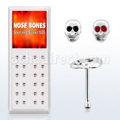 dnbskm caja display 24 piercing nariz hueso plata 0 6mm calavera ojos resina colores distribuidor mayorista