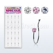dncl11 caja display 24 piercings nariz clip plata 925 zirconia redonda 2mm venta