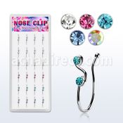 dncl8 caja display 24 piercings nariz clip plata 925 nota musical cristal venta
