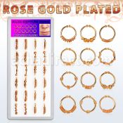 dnsm101 caja 24 aros septum falsos plata esterlina 1mm oro rosa disenos variados 12mm distribuidor