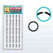 dnsm18 display 40 aros nariz continuos plata esterlina 925 negro 1mm 8mm venta