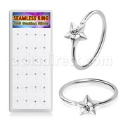 dnsm300a silver seamless nose rings clear crystals star 24