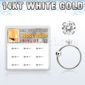 dw14nh4 caja 9 aros nariz oro blanco 14 kts 0 6mm bola cierre zirconia redonda clara 1 5mm al por mayor