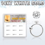 dw14nh5 caja 9 aros nariz oro blanco 14 kts 0 6mm bola cierre zirconia redonda clara 2mm mayorista