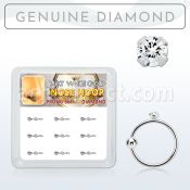 dw14nh6 caja 9 aros nariz oro blanco 14 kts 0 6mm diamante autentico redondo 1 5mm distribuidor mayorista