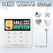 dwsc18 caja 12 piercing nariz l oro blanco 14 kts 0 6mm formas estrella redonda corazon mariposa mayorista