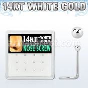 dwsc1 caja display 12 piercing nariz l oro blanco 14 kts 0 6mm bola oro blanco liso 1 5mm venta