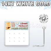 dwsc22 caja 12 piercing nariz l oro blanco 14 kts 0 6mm zirconia claras redondas 1 25mm mayorista