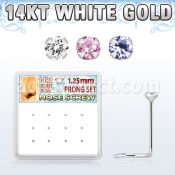 dwsc23 caja 12 piercing nariz l oro blanco 14 kts 0 6mm zirconia redondas colores 1 25mm al por mayor