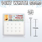 dwys22 caja 12 piercing nariz doblar tu mismo oro blanco 14 kts 0 6mm zirconia redondas claras 1 25mm distribuidor