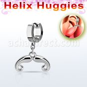 ehh516 pendiente huggie helix acero inoxidable bigote frances colgado se vende por pieza distribuidor mayorista