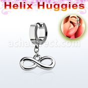 ehh618 pendiente huggie helix acero inoxidable infinito colgado se vende por pieza mayorista