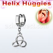 ehh736 pendiente huggie helix acero inoxidable nudo trinidad celta colgado se vende por pieza venta
