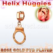 ehr765 pendiente huggie helix acero inoxidable pvd oro rosa colgante esposas grabado freedom oro rosa distribuidor mayorista
