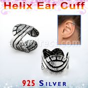 ehvcf19 piercing helix tipo ear cuff plata esterlina entrelazado ola mayorista